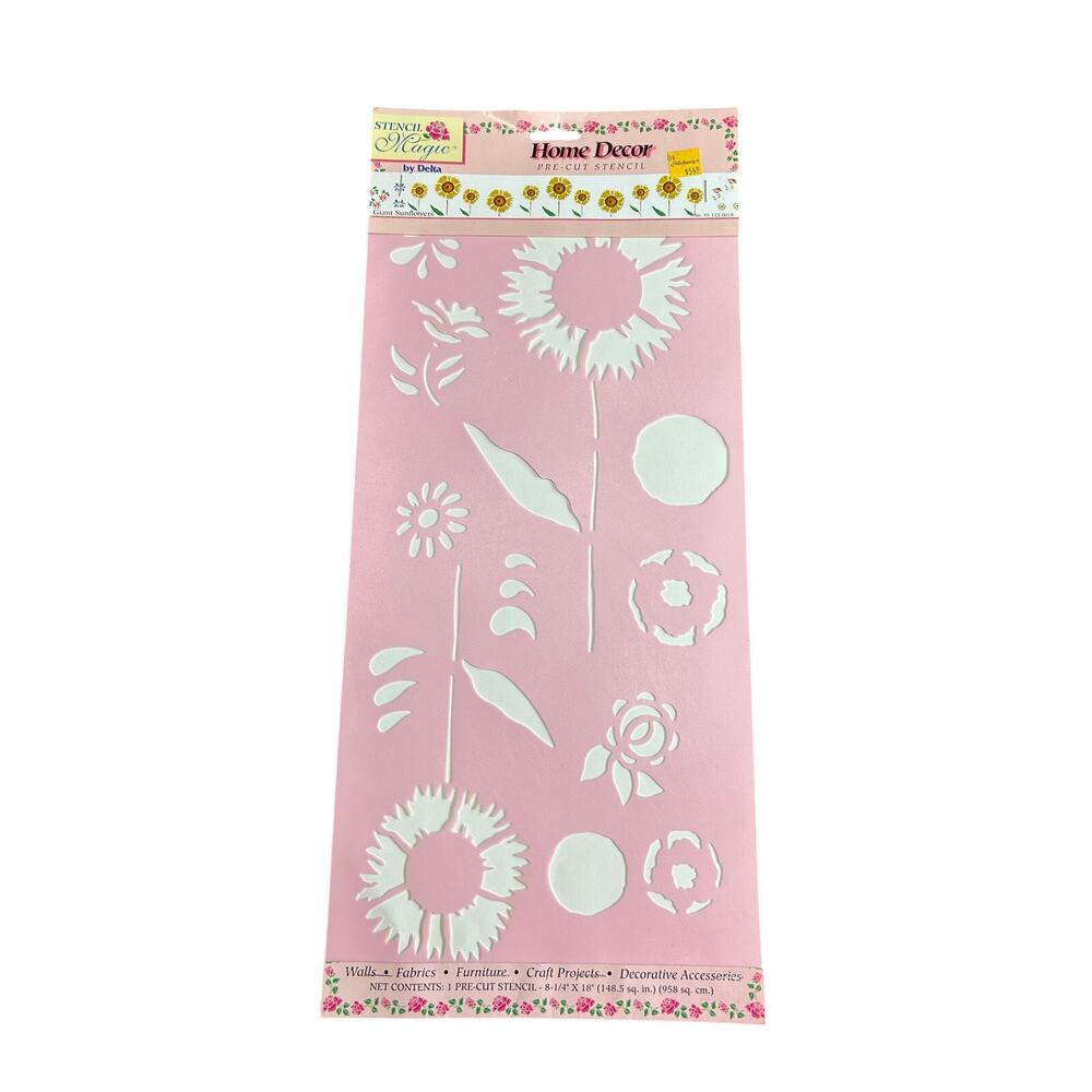 90s Vintage- Stencil Magic by Delta -Giant Sunflowers No. 95 122 0018 NWT